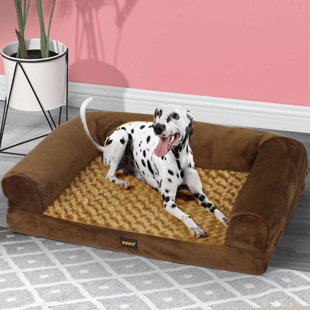 XL Orthopedic Pet Bed Sofa Soft Warm Dog Bedding - Brown - Rivercity House & Home Co. (ABN 18 642 972 209) - Affordable Modern Furniture Australia