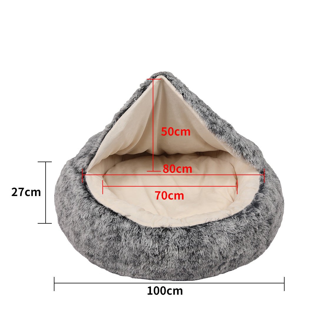 XL Pet Dog Calming Plush Bed Warm Soft - Charcoal - Rivercity House & Home Co. (ABN 18 642 972 209) - Affordable Modern Furniture Australia