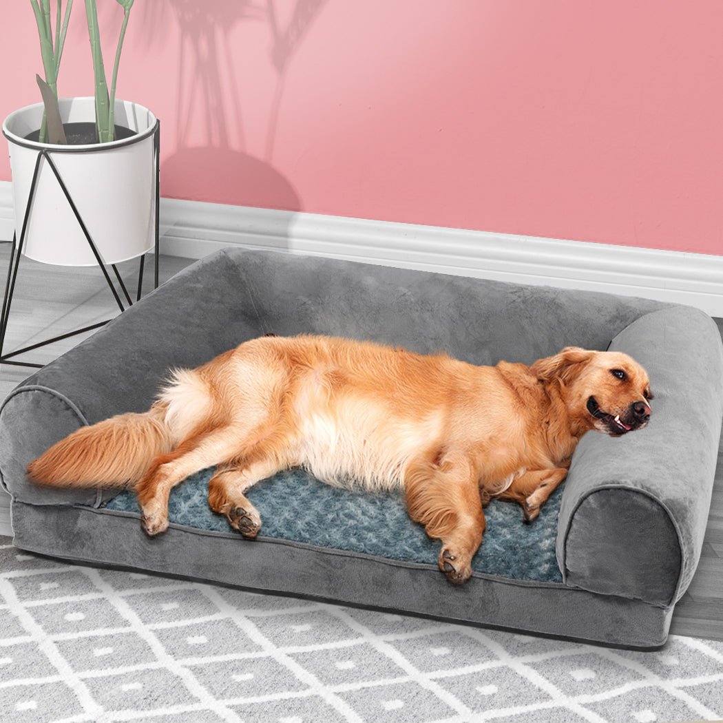 XXL Dog Bed Sofa Soft Warm Bedding - Grey - Rivercity House & Home Co. (ABN 18 642 972 209) - Affordable Modern Furniture Australia