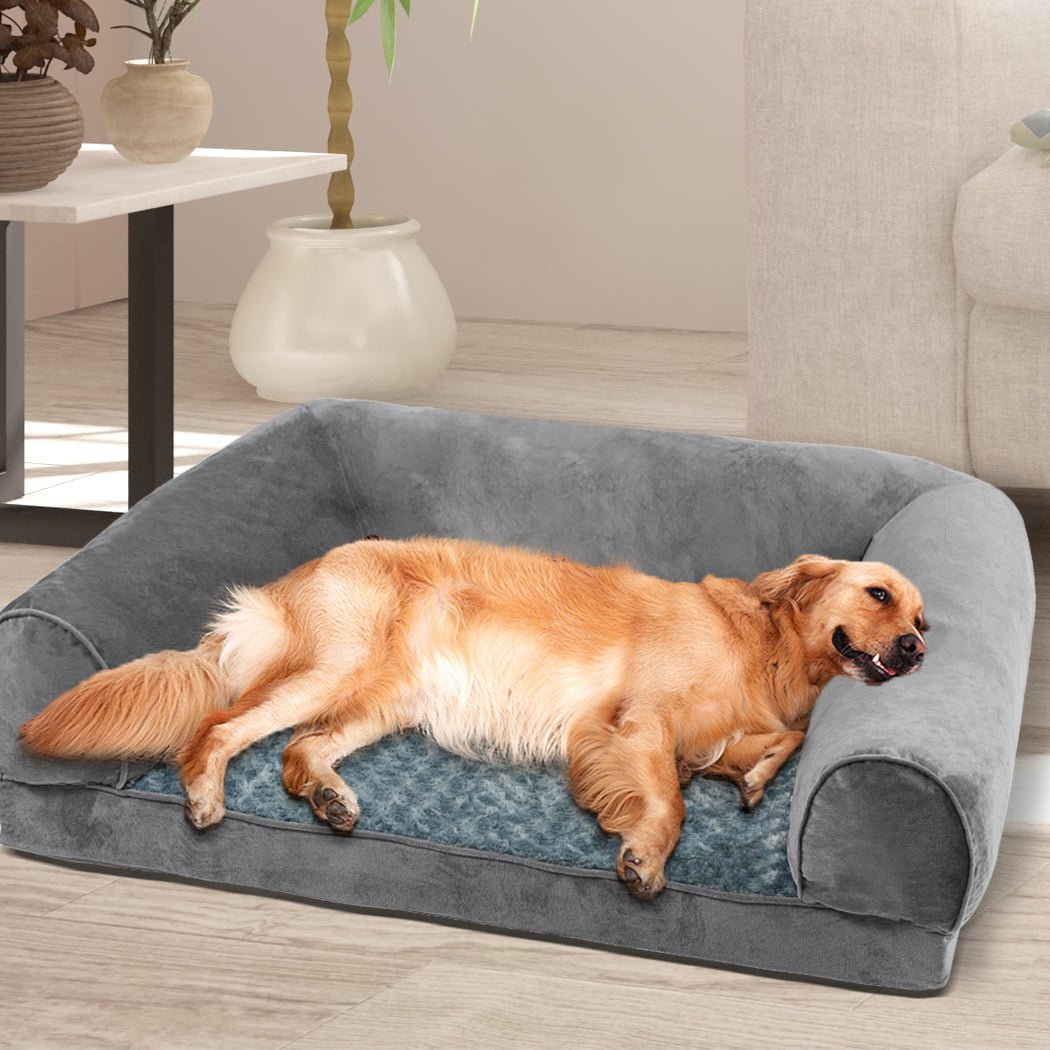 XXL Dog Bed Sofa Soft Warm Bedding - Grey - Rivercity House & Home Co. (ABN 18 642 972 209) - Affordable Modern Furniture Australia