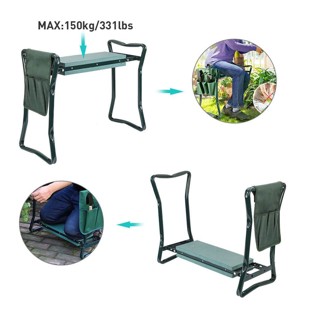 XXL Garden Kneeler Seat Stool with Pocket and 150kg Load Capacity - Health & Beauty > Health & Wellbeing > Supports & Braces - Rivercity House & Home Co. (ABN 18 642 972 209) - Affordable Modern Furniture Australia