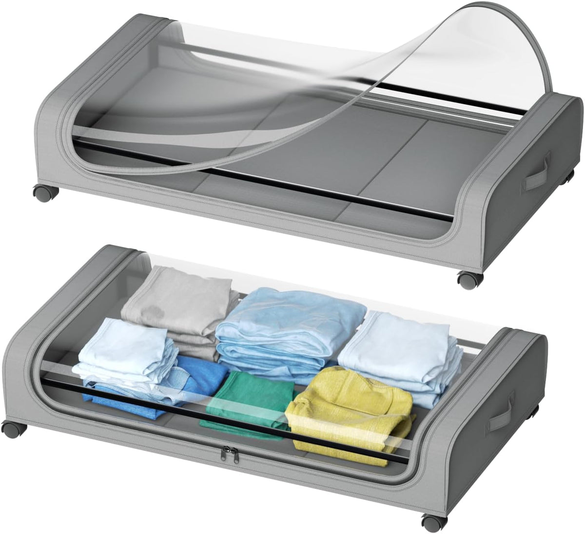 XXL Under Bed Rolling Storage Container 50L Capacity with Wheels - Home & Garden > Storage > Clothing & Wardrobe Storage - Rivercity House & Home Co. (ABN 18 642 972 209) - Affordable Modern Furniture Australia