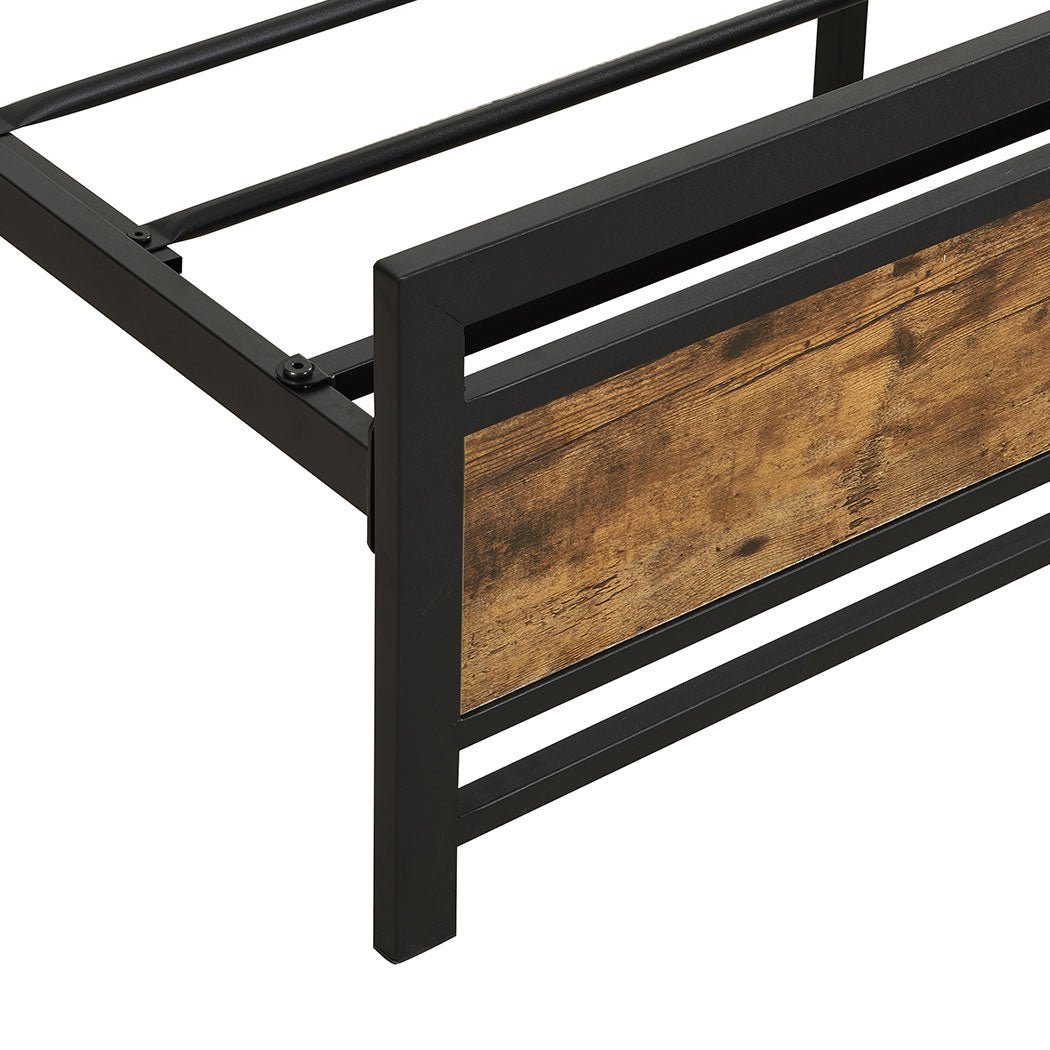Yard Industrial Queen Bed Frame – Brown - Rivercity House & Home Co. (ABN 18 642 972 209) - Affordable Modern Furniture Australia