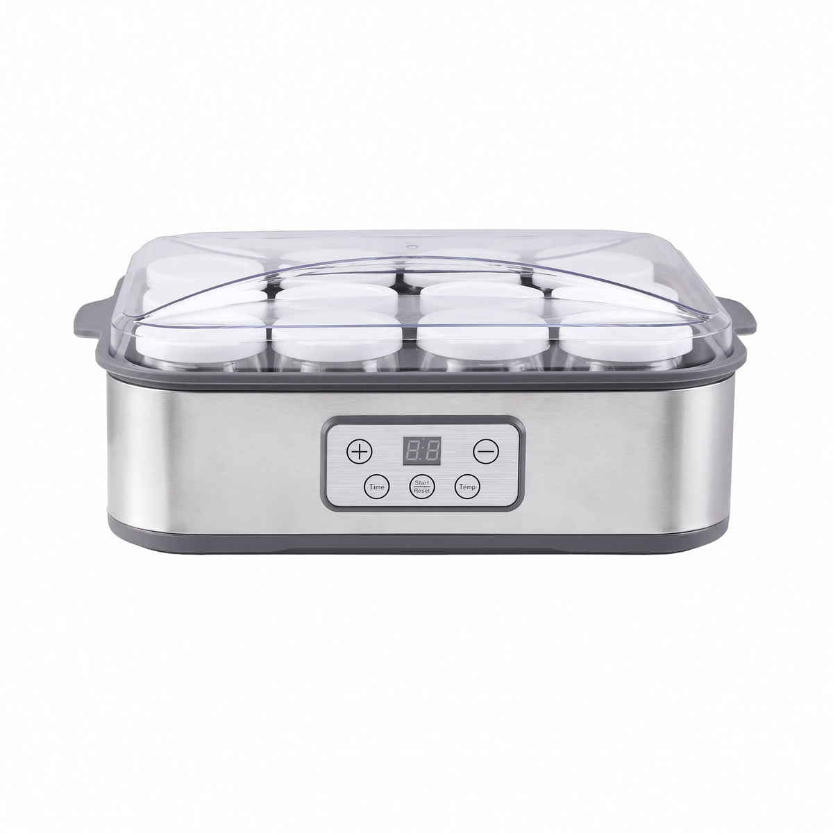 Yoghurt Maker Machine with 12x180ml Glass Cups and Temp Control - Grey - Appliances > Kitchen Appliances > Speciality Appliances - Rivercity House & Home Co. (ABN 18 642 972 209) - Affordable Modern Furniture Australia