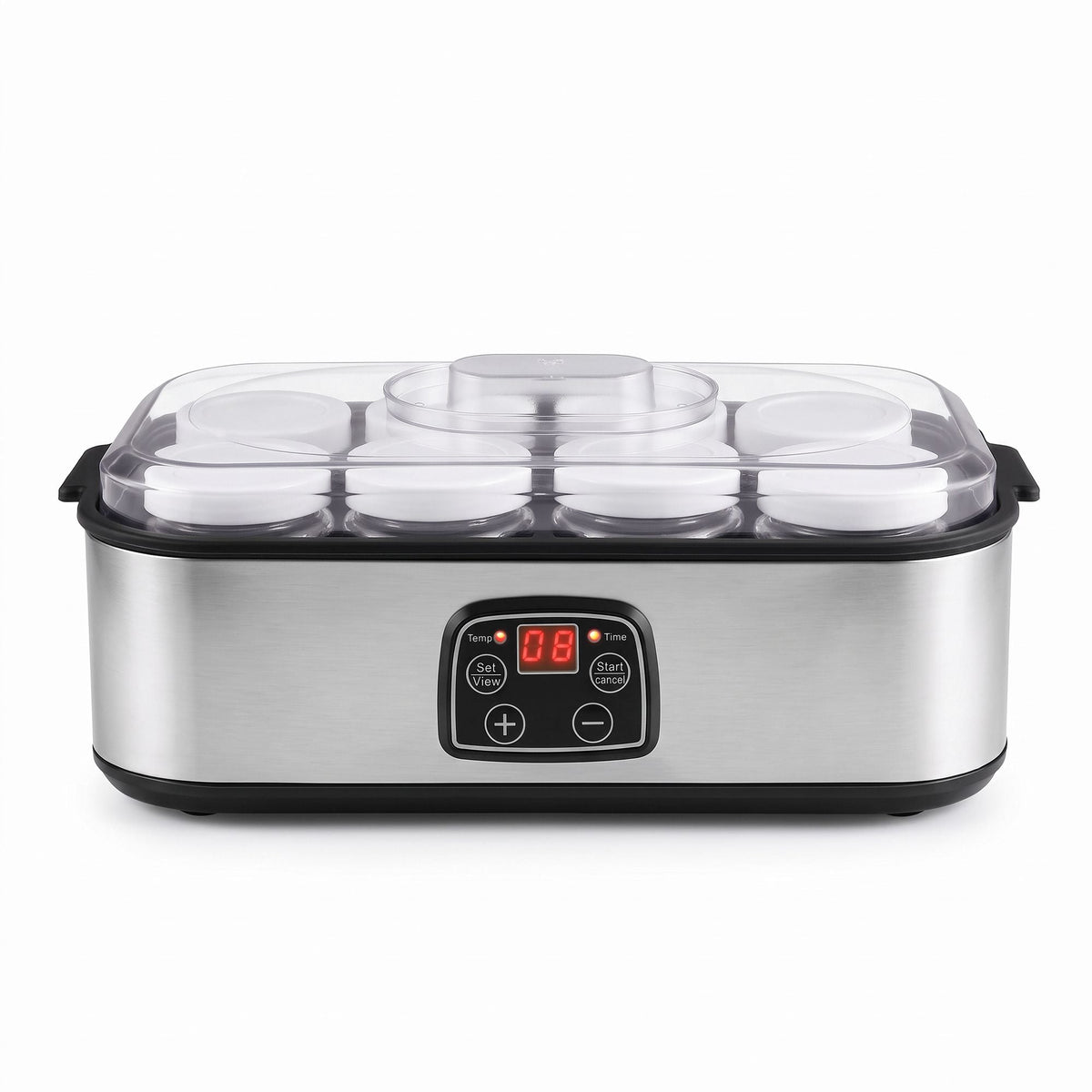 Yoghurt Maker Machine with 8x180ml Glass Cups and Temperature Control - Black - Appliances > Kitchen Appliances > Speciality Appliances - Rivercity House & Home Co. (ABN 18 642 972 209) - Affordable Modern Furniture Australia