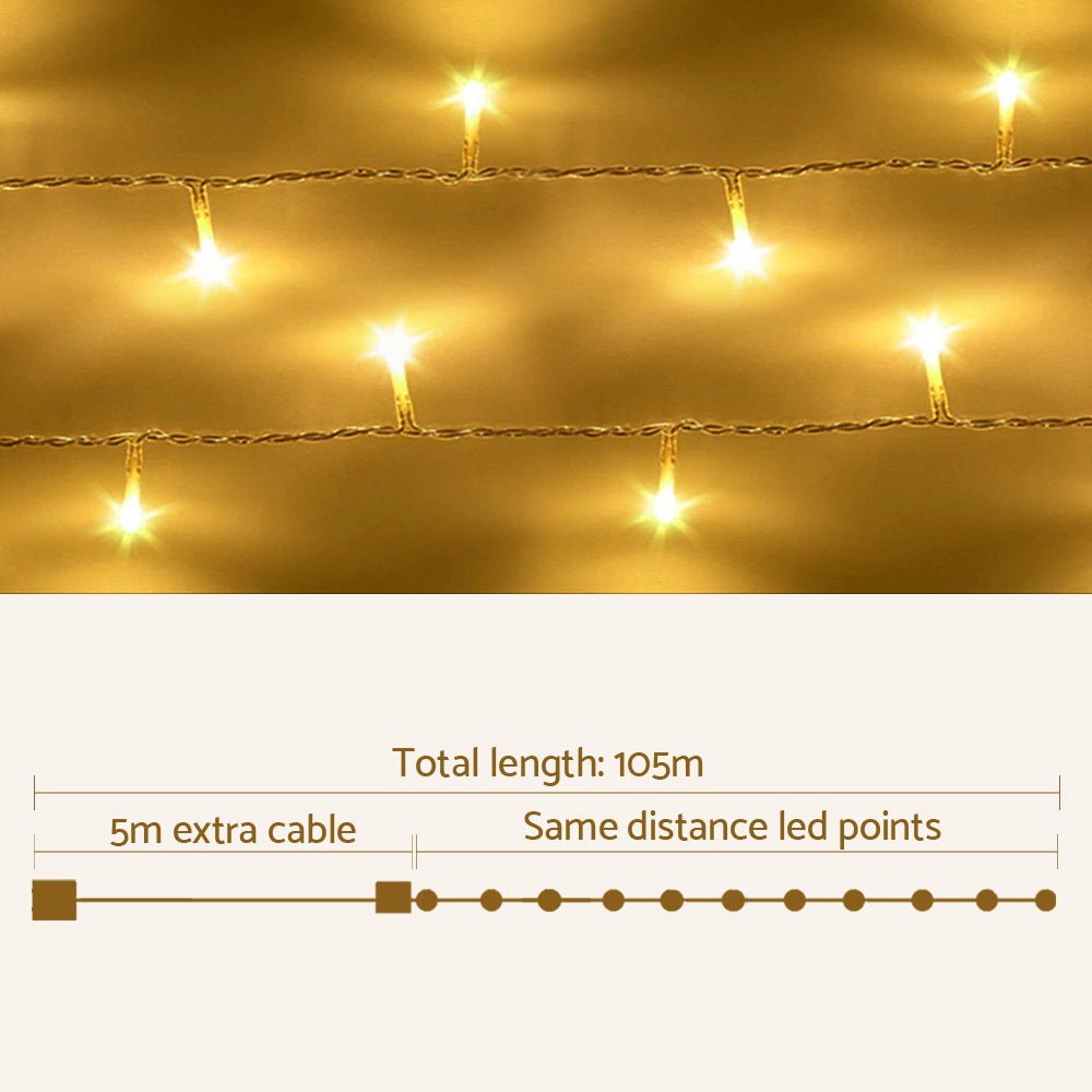 100M 500 LED Christmas String Lights Warm White - Rivercity House & Home Co. (ABN 18 642 972 209) - Affordable Modern Furniture Australia