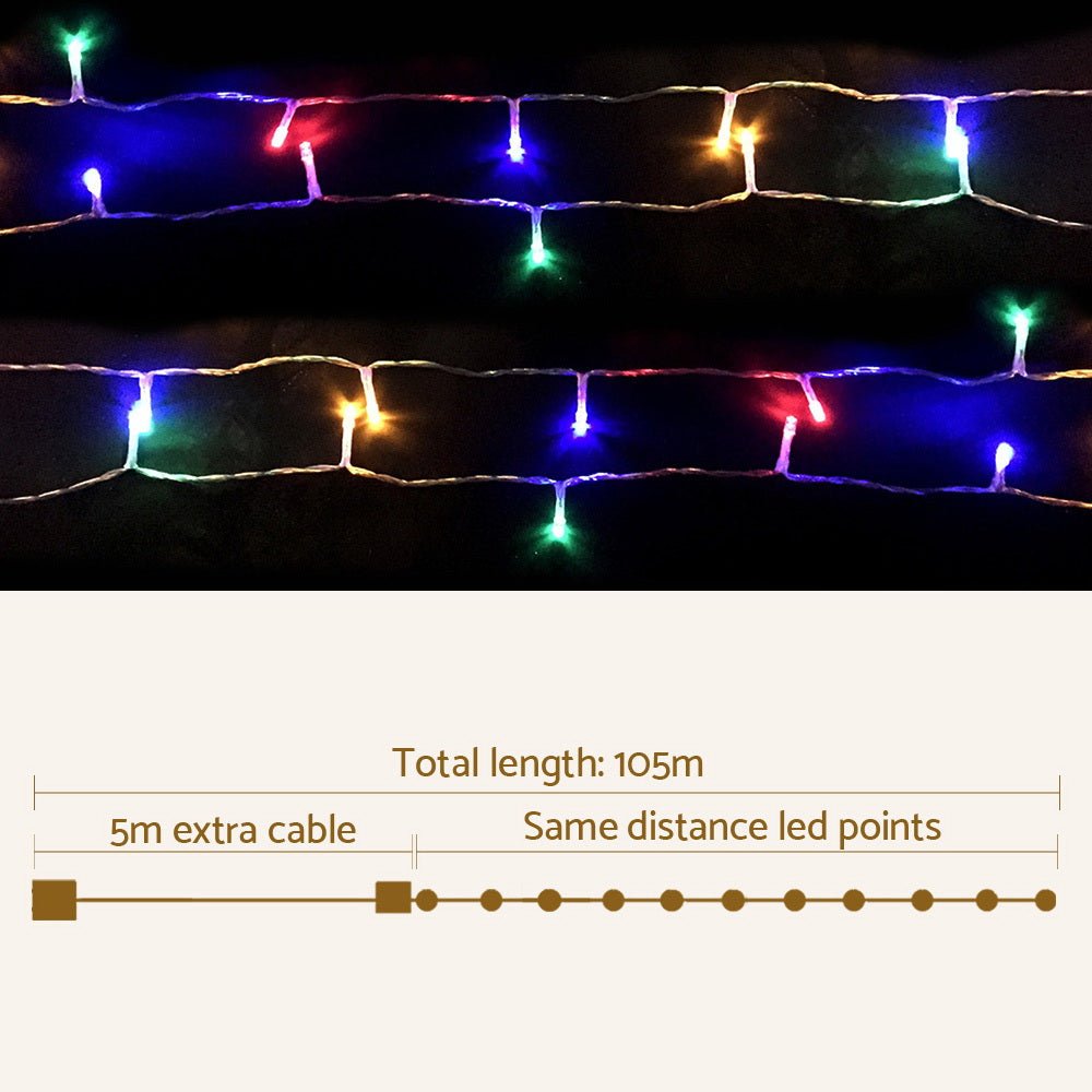 100M Christmas String Lights 500LED Multi Colour - Rivercity House & Home Co. (ABN 18 642 972 209) - Affordable Modern Furniture Australia
