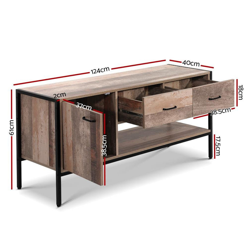 120CM Rustic Industrial Look TV Stand - Rivercity House & Home Co. (ABN 18 642 972 209) - Affordable Modern Furniture Australia