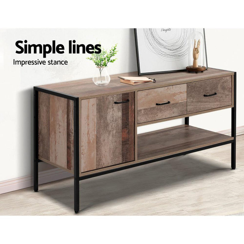 120CM Rustic Industrial Look TV Stand - Rivercity House & Home Co. (ABN 18 642 972 209) - Affordable Modern Furniture Australia