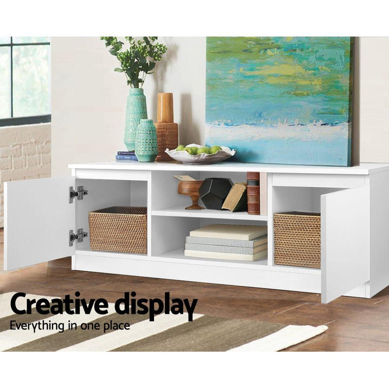 120CM White TV Entertainment Unit - Rivercity House & Home Co. (ABN 18 642 972 209) - Affordable Modern Furniture Australia