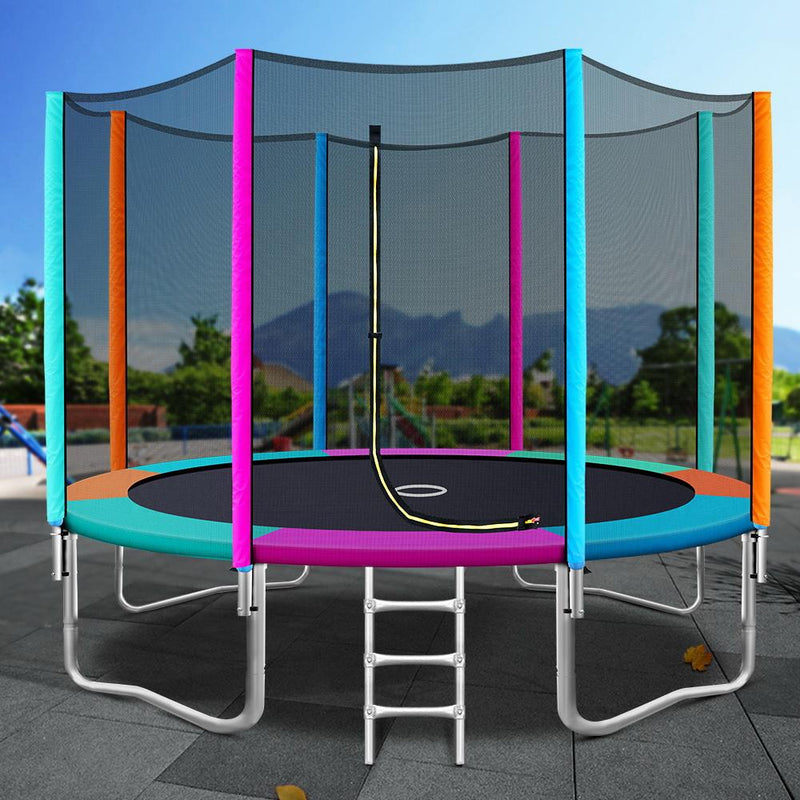12FT Trampoline With Safety Net Enclosure (Multi-coloured) - Rivercity House & Home Co. (ABN 18 642 972 209) - Affordable Modern Furniture Australia