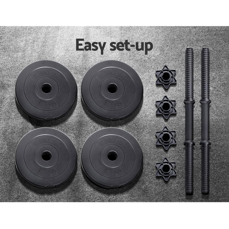 12KG Dumbbell Weights Set (8 x 1.25kg) - Sports & Fitness > Fitness Accessories - Rivercity House & Home Co. (ABN 18 642 972 209) - Affordable Modern Furniture Australia