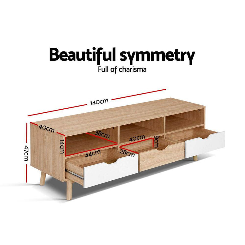 140CM Scandinavian Style TV Cabinet - Rivercity House & Home Co. (ABN 18 642 972 209) - Affordable Modern Furniture Australia