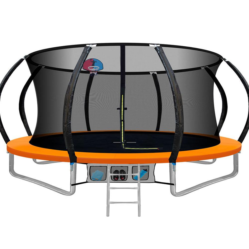 14FT Trampoline with Basketball Hoop and Safety Enclosure (Orange) - Rivercity House & Home Co. (ABN 18 642 972 209) - Affordable Modern Furniture Australia