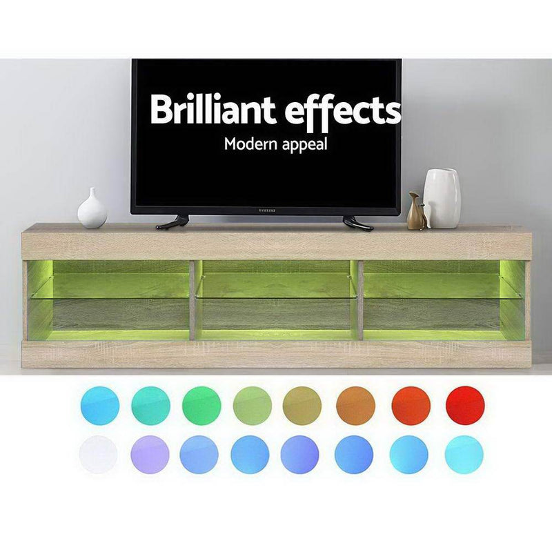 150CM LED Entertainment Unit in Oak - Furniture - Rivercity House & Home Co. (ABN 18 642 972 209) - Affordable Modern Furniture Australia