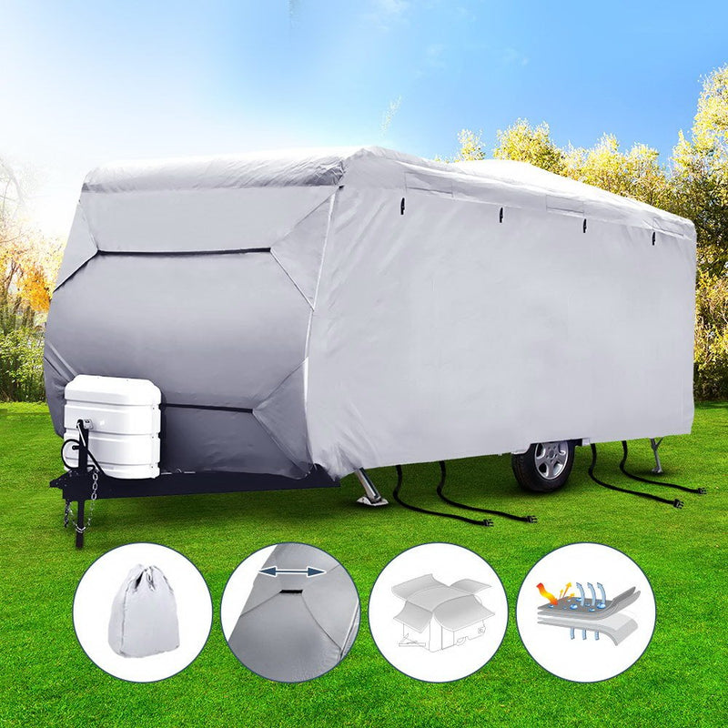 16-18ft Caravan Cover Campervan 4 Layer UV Water Resistant - Outdoor > Camping - Rivercity House & Home Co. (ABN 18 642 972 209) - Affordable Modern Furniture Australia