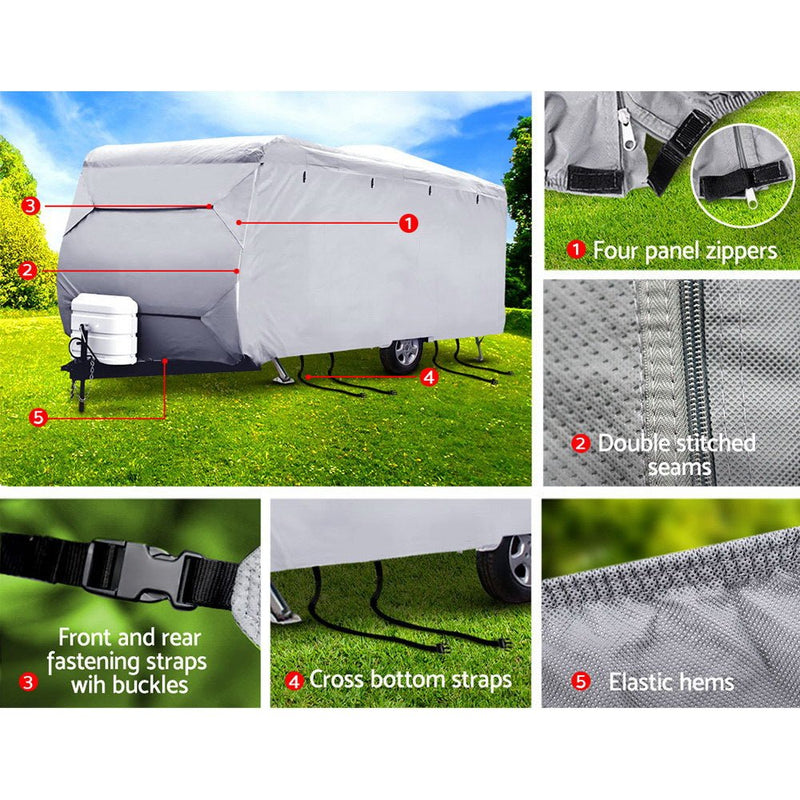 16-18ft Caravan Cover Campervan 4 Layer UV Water Resistant - Outdoor > Camping - Rivercity House & Home Co. (ABN 18 642 972 209)