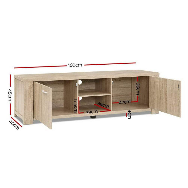 160CM Oak TV Cabinet - Rivercity House & Home Co. (ABN 18 642 972 209) - Affordable Modern Furniture Australia
