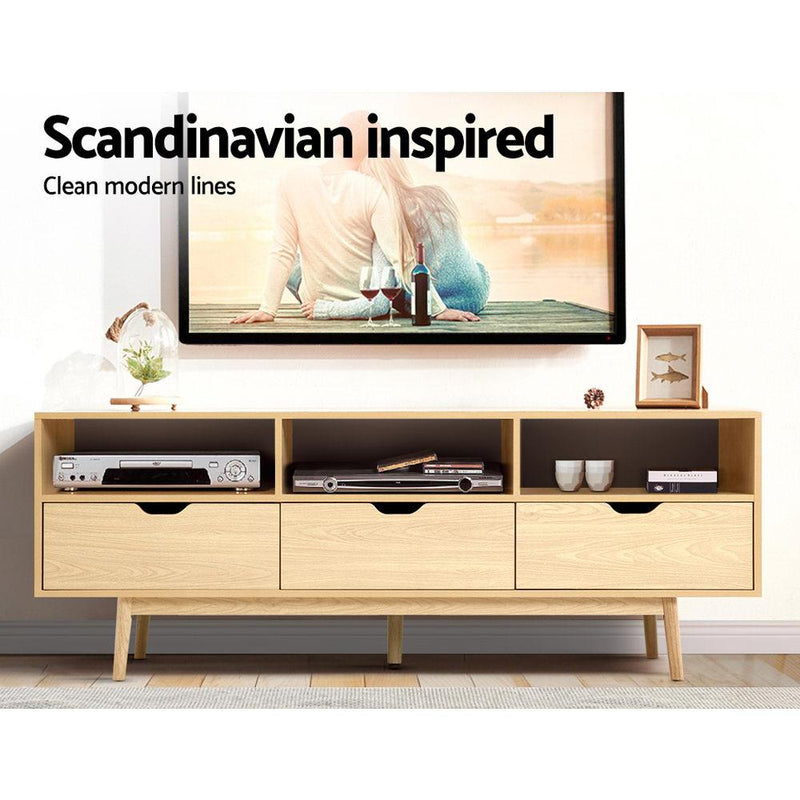 160CM Scandinavian Style Entertainment Unit Natural - Rivercity House & Home Co. (ABN 18 642 972 209) - Affordable Modern Furniture Australia