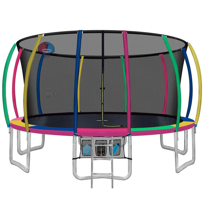 16FT Trampoline with Basketball Hoop and Safety Enclosure (Multi-coloured) - Rivercity House & Home Co. (ABN 18 642 972 209) - Affordable Modern Furniture Australia