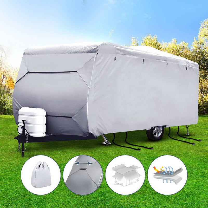 18-20ft Caravan Cover Campervan 4 Layer UV Water Resistant - Outdoor > Camping - Rivercity House & Home Co. (ABN 18 642 972 209) - Affordable Modern Furniture Australia