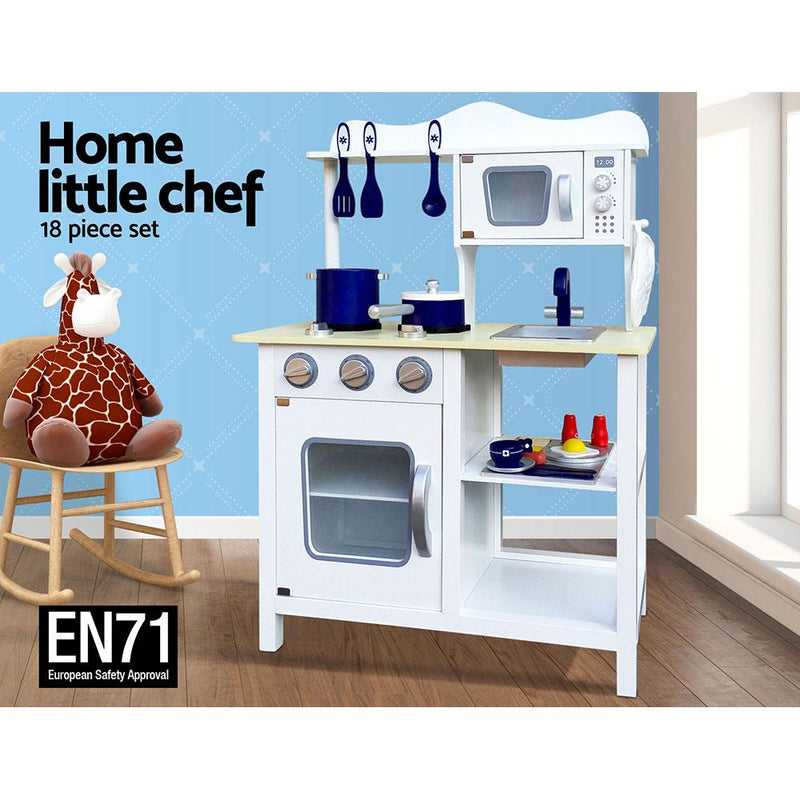 18 Piece Kids Kitchen Play Set - White - Rivercity House & Home Co. (ABN 18 642 972 209) - Affordable Modern Furniture Australia