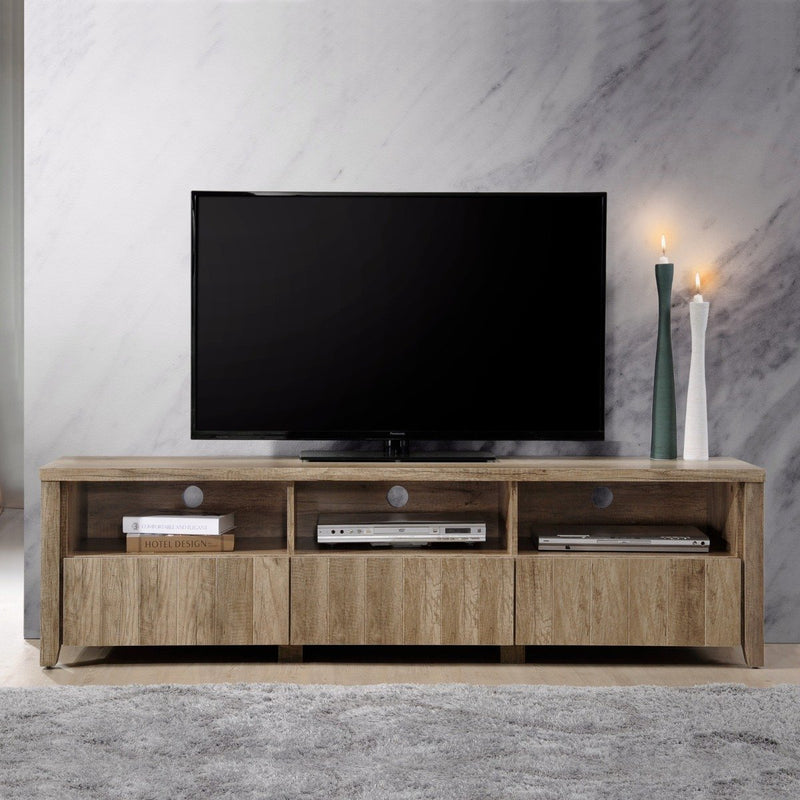 180CM Alice TV Cabinet 3 Drawers Oak - Furniture - Rivercity House & Home Co. (ABN 18 642 972 209) - Affordable Modern Furniture Australia