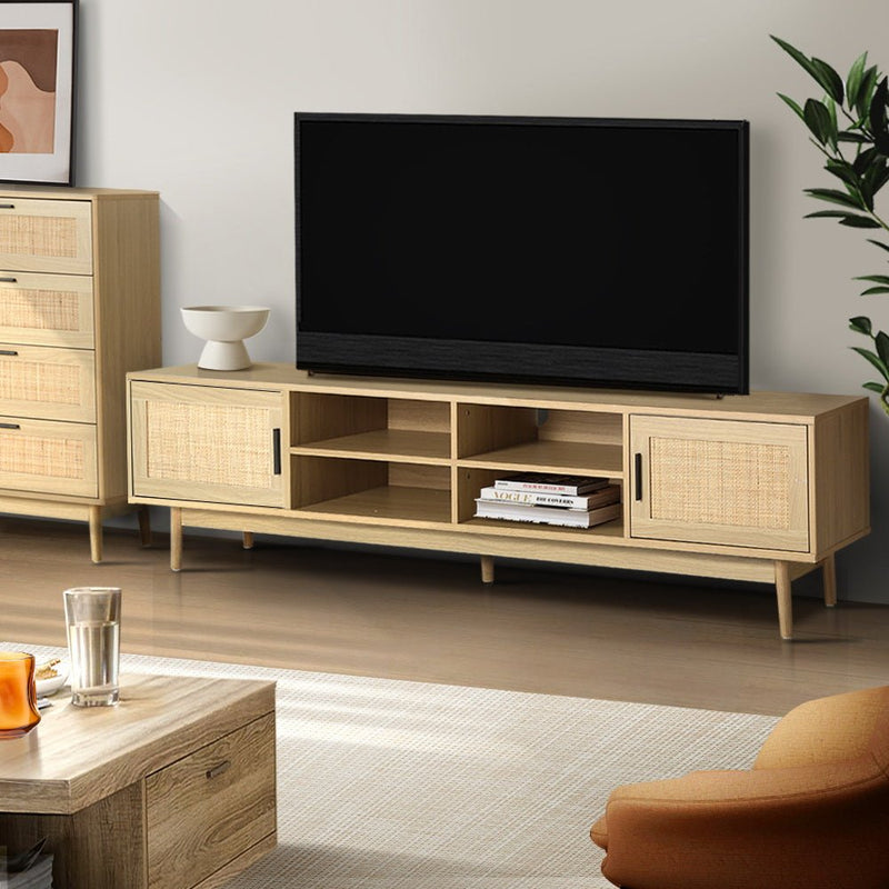 180CM Rattan TV Cabinet Entertainment Unit - Rivercity House & Home Co. (ABN 18 642 972 209) - Affordable Modern Furniture Australia