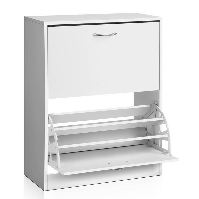 2 Door Shoe Cabinet - White - Rivercity House & Home Co. (ABN 18 642 972 209) - Affordable Modern Furniture Australia
