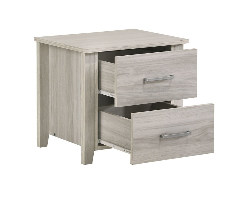 2 Drawers Bedside Table In White Oak - Furniture > Bedroom - Rivercity House & Home Co. (ABN 18 642 972 209) - Affordable Modern Furniture Australia