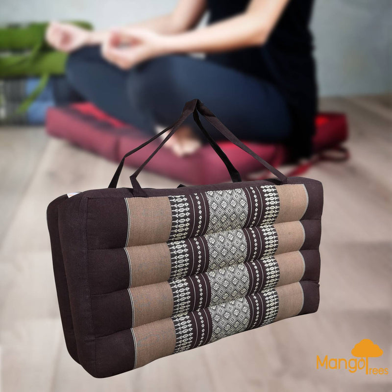 2-Fold Meditation Cushion Yoga Mat Brown - Home & Garden > Decor - Rivercity House & Home Co. (ABN 18 642 972 209) - Affordable Modern Furniture Australia