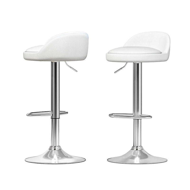 2 x Nuvo Bar Stools PU Leather - White - Furniture > Bar Stools & Chairs - Rivercity House & Home Co. (ABN 18 642 972 209) - Affordable Modern Furniture Australia