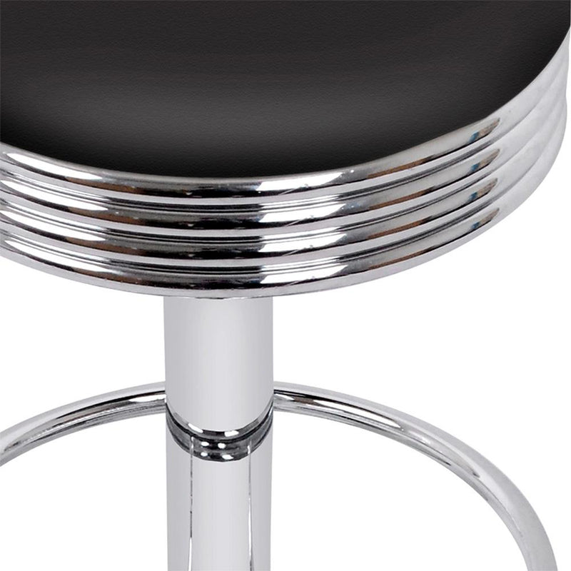 2 x PU Leather Swivel Backless Barstools - Black and Chrome - Rivercity House & Home Co. (ABN 18 642 972 209) - Affordable Modern Furniture Australia