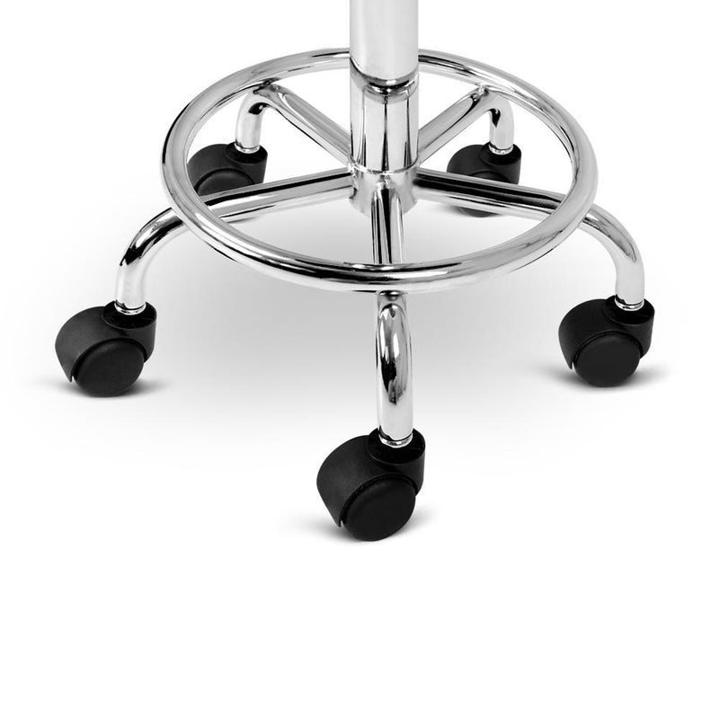 2 x Round Portable Salon Stools On Wheels - Furniture - Rivercity House & Home Co. (ABN 18 642 972 209) - Affordable Modern Furniture Australia
