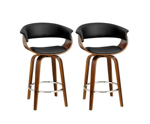 2 x Wooden Swivel Bar Stools - Rivercity House & Home Co. (ABN 18 642 972 209) - Affordable Modern Furniture Australia