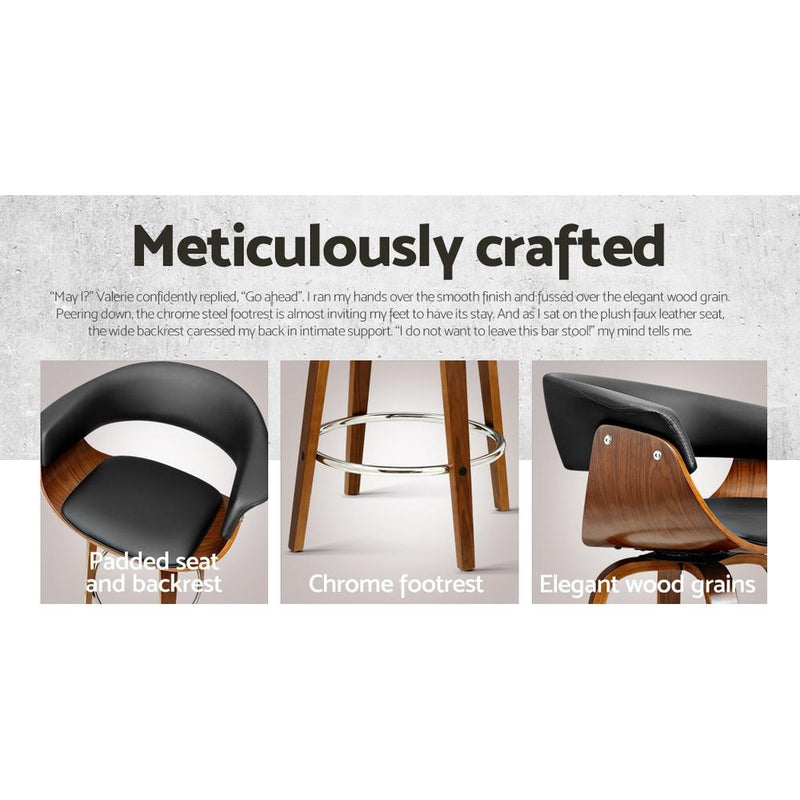 2 x Wooden Swivel Bar Stools - Rivercity House & Home Co. (ABN 18 642 972 209) - Affordable Modern Furniture Australia