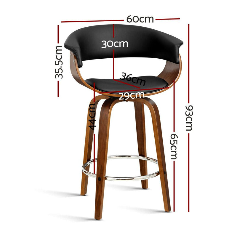 2 x Wooden Swivel Bar Stools - Rivercity House & Home Co. (ABN 18 642 972 209) - Affordable Modern Furniture Australia