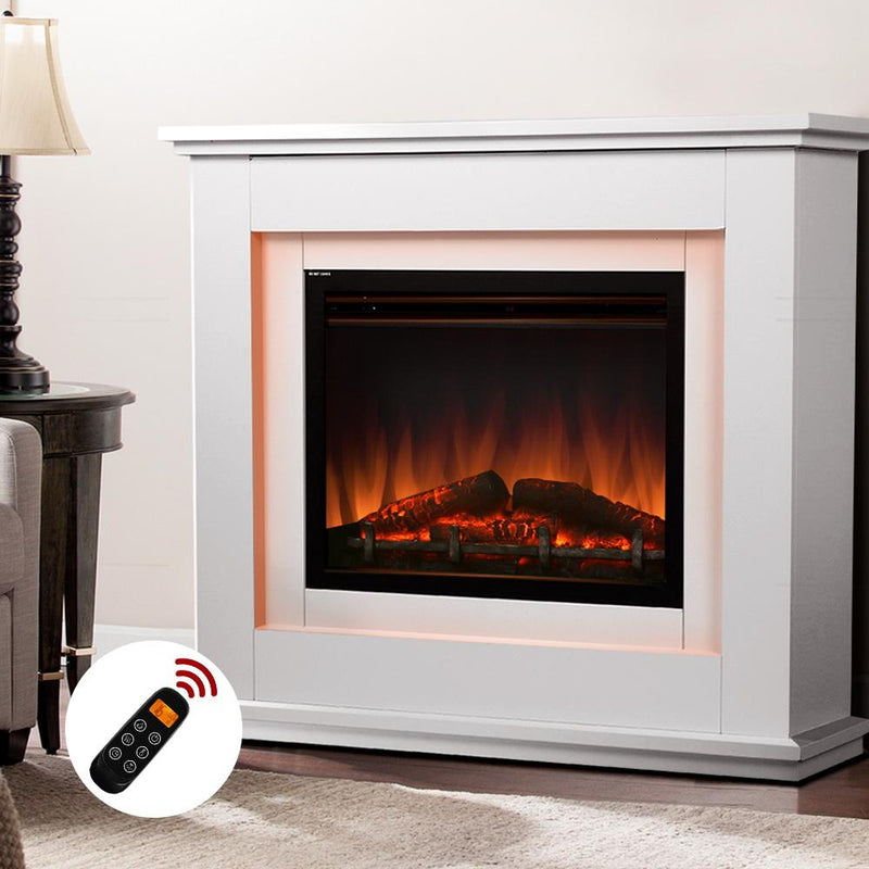 2000W 3D Flame Effect White Electric Fireplace - Rivercity House & Home Co. (ABN 18 642 972 209) - Affordable Modern Furniture Australia