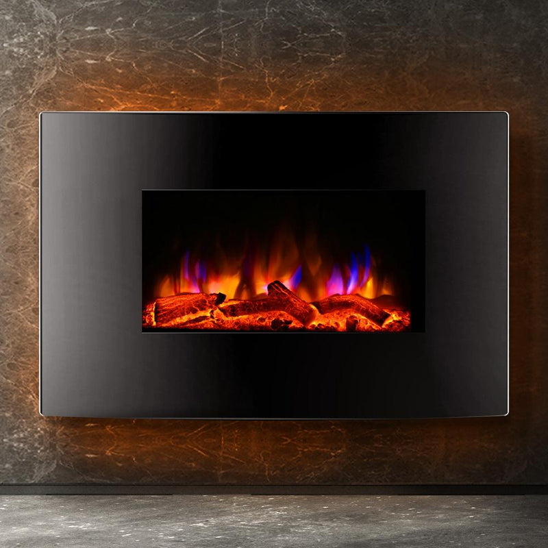 2000W Realistic Flame Effect Wall Mounted Fireplace - Rivercity House & Home Co. (ABN 18 642 972 209) - Affordable Modern Furniture Australia