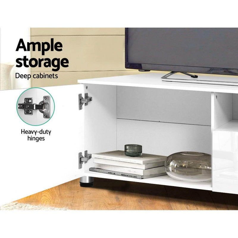 205CM White High Gloss TV Cabinet - Furniture - Rivercity House & Home Co. (ABN 18 642 972 209) - Affordable Modern Furniture Australia