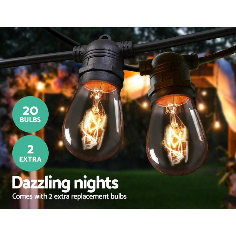 20m Festoon String Lights Christmas Bulbs Party Wedding Garden Party - Rivercity House & Home Co. (ABN 18 642 972 209) - Affordable Modern Furniture Australia