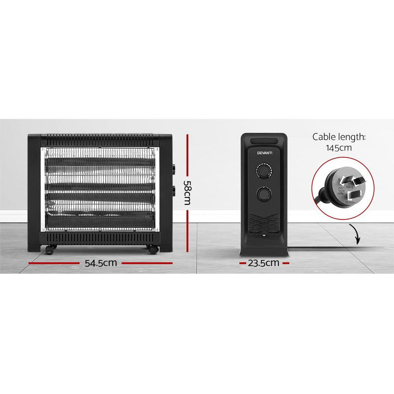 2200W Electric Infrared Radiant Convection Panel Heater Portable - Appliances - Rivercity House And Home Co.