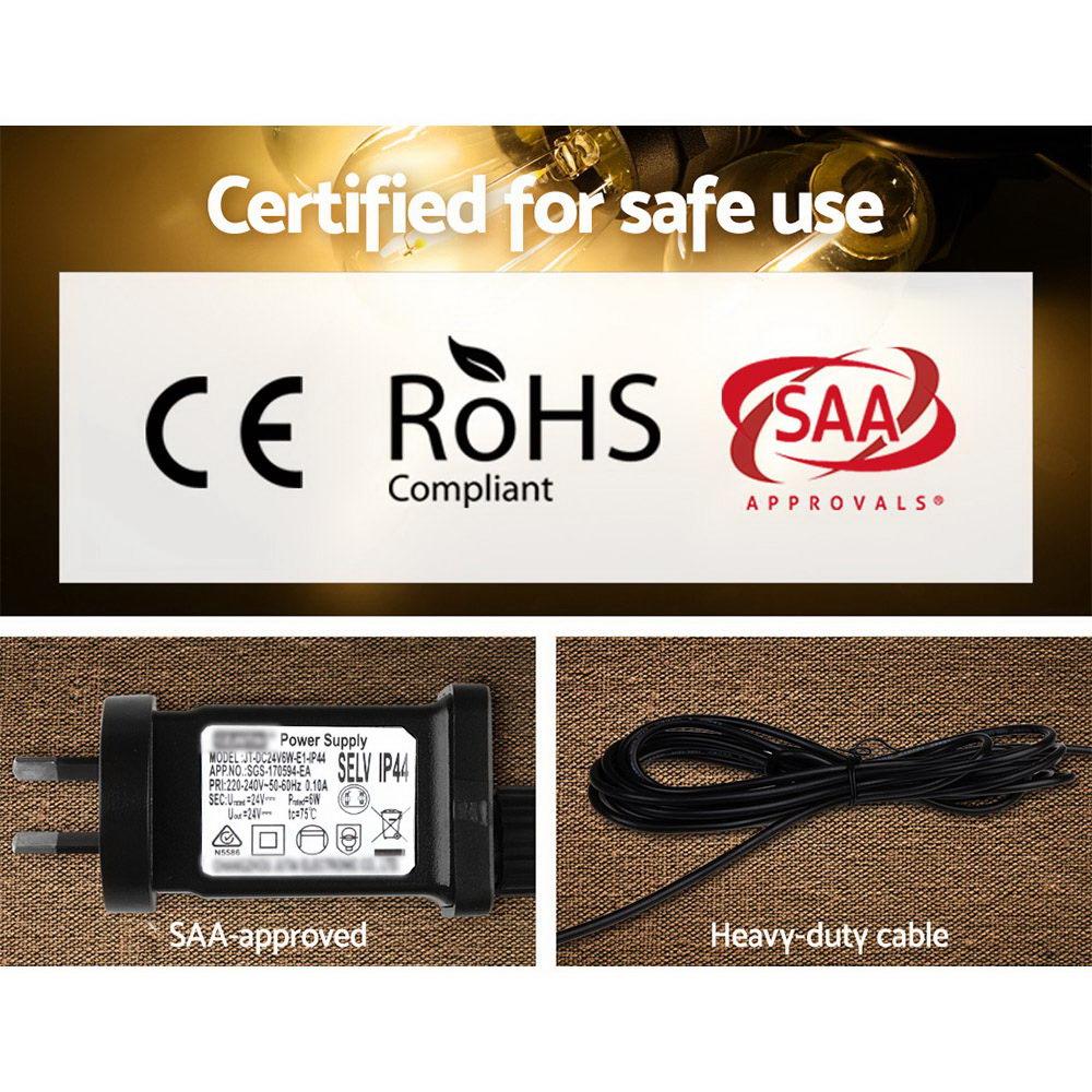 23m LED Festoon String Lights 20 Bulbs Kits Wedding Party Christmas S14 - Rivercity House & Home Co. (ABN 18 642 972 209) - Affordable Modern Furniture Australia