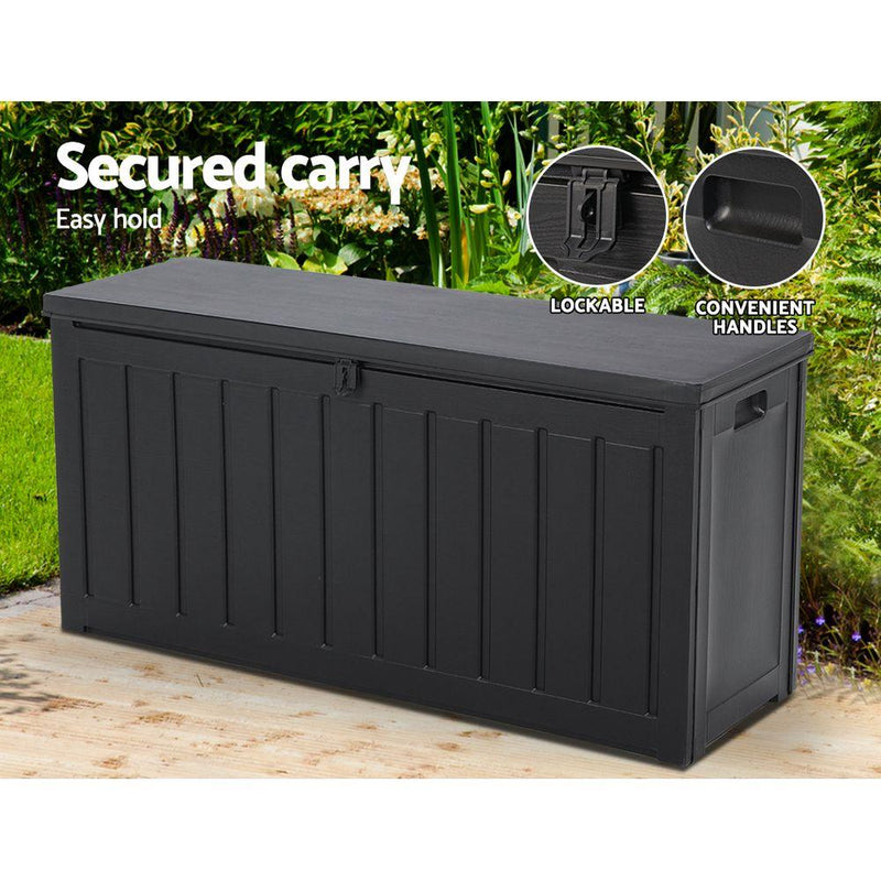 240L Outdoor Storage Box Lockable Bench Seat Garden Deck Toy Tool Sheds - Home & Garden > Storage - Rivercity House And Home Co.