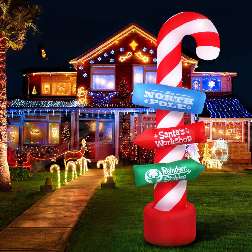 2.4M Christmas Inflatable Santa Guide Candy Pole Xmas Decor LED - Occasions - Rivercity House & Home Co. (ABN 18 642 972 209) - Affordable Modern Furniture Australia