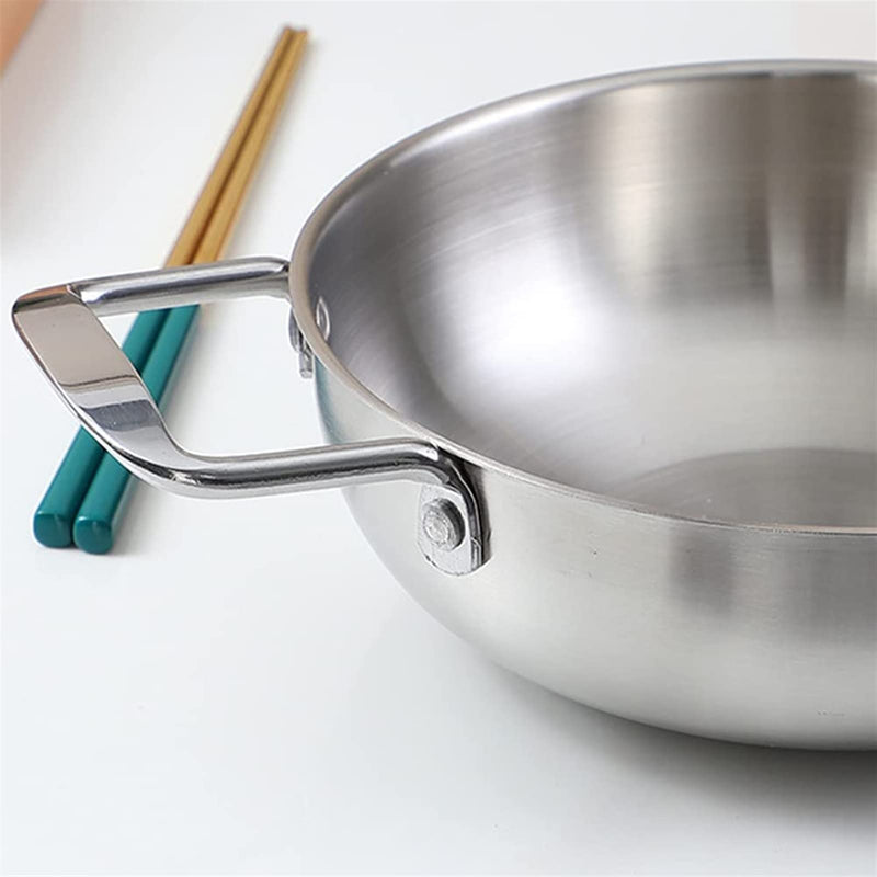 26cm seafood Silver Paella Pan with Riveted Chrome Plated Handles Dishwasher Safe - Home & Garden > Kitchenware - Rivercity House & Home Co. (ABN 18 642 972 209) - Affordable Modern Furniture Australia