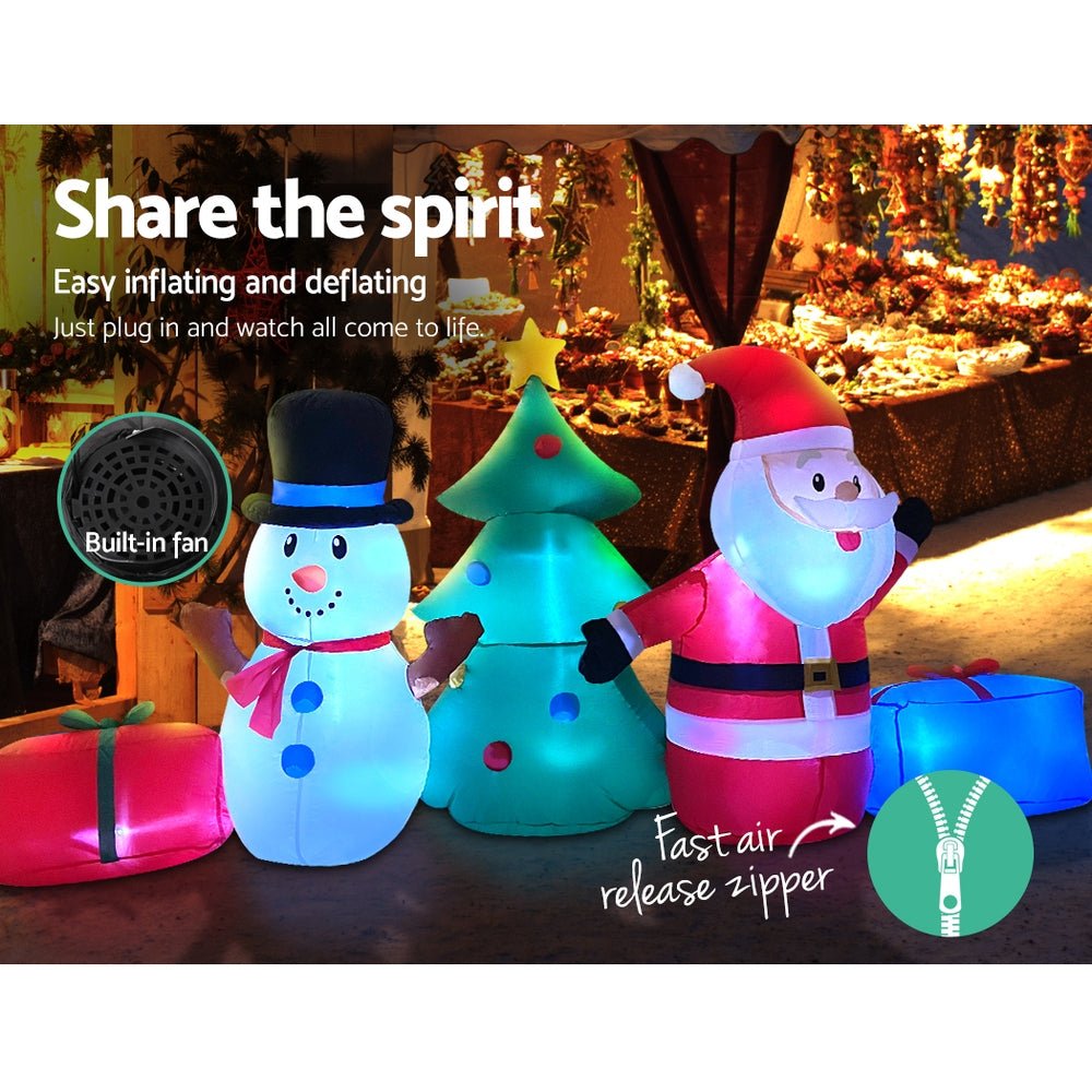 2.7M Christmas Inflatable Tree Snowman Lights Outdoor Decorations - Rivercity House & Home Co. (ABN 18 642 972 209) - Affordable Modern Furniture Australia