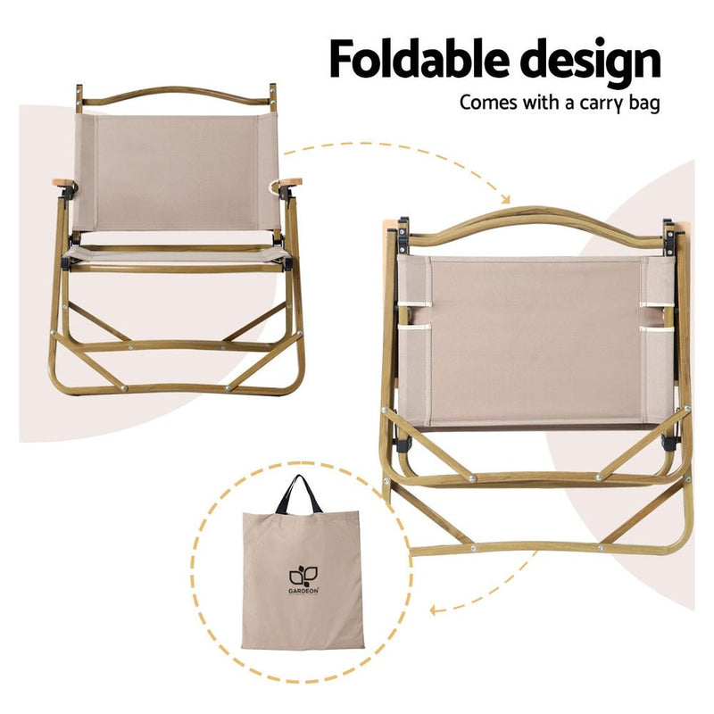 2PC Outdoor Camping Chairs Portable Folding Beach Chair Aluminium - Furniture > Outdoor - Rivercity House & Home Co. (ABN 18 642 972 209) - Affordable Modern Furniture Australia