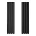 2X Blockout Curtains Blackout Window Curtain Eyelet 140x230cm Black