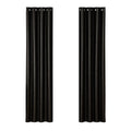 2X Blockout Curtains Blackout Window Curtain Eyelet 140x230cm Black